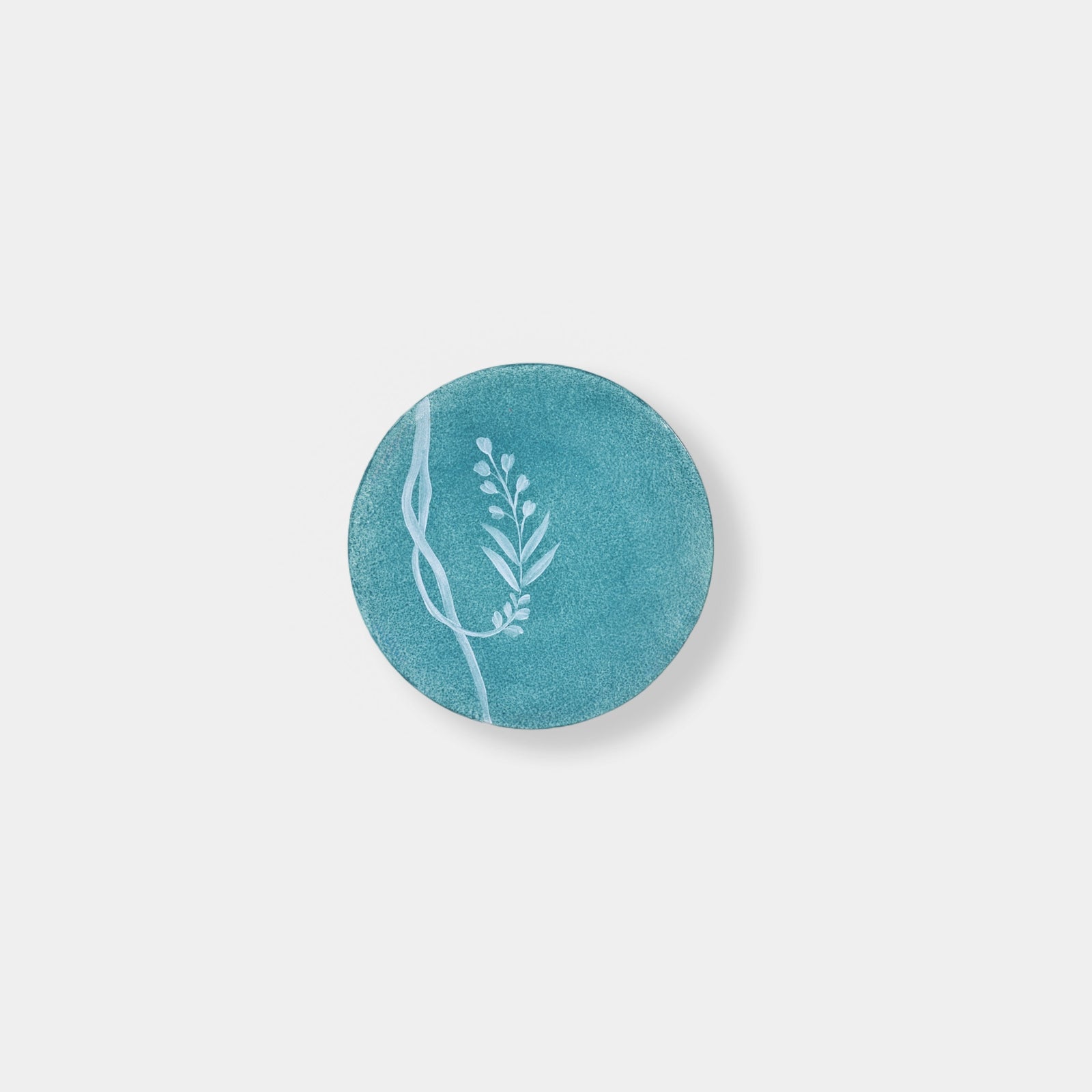 Wheat Floral Bread Plate - Petrol Blue