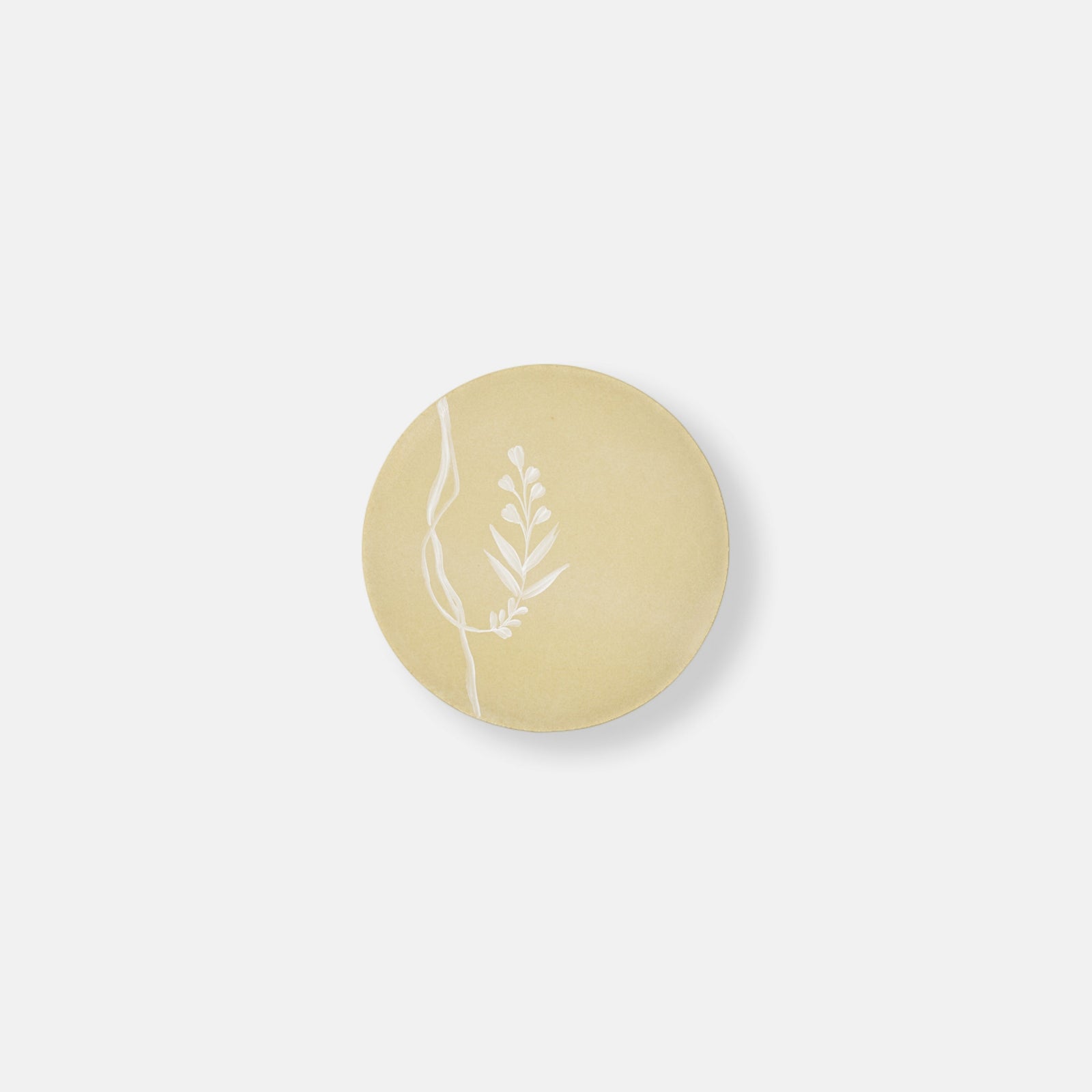 Wheat Floral Bread Plate - Light Yellow