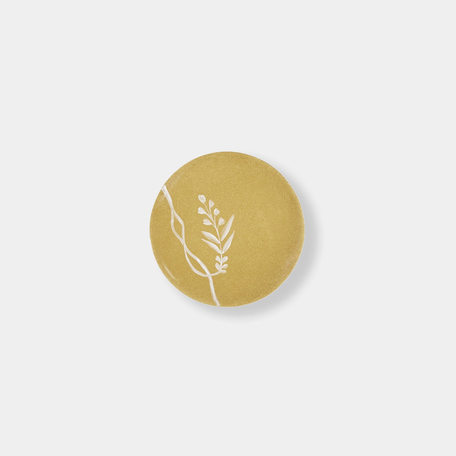 Wheat Floral Bread Plate - Mustard