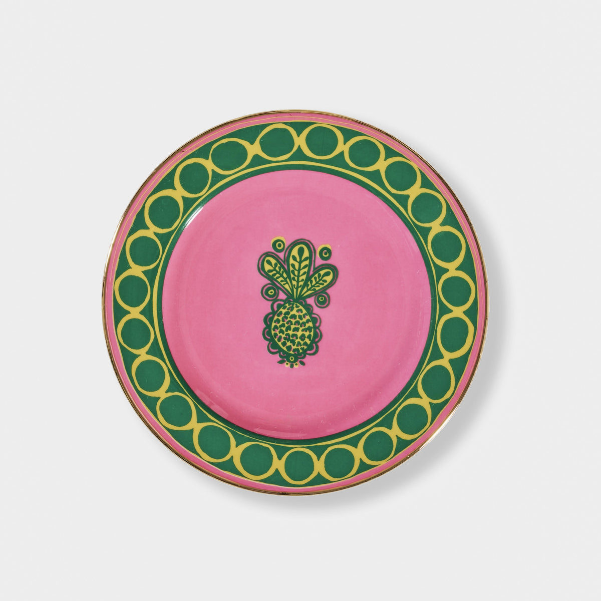 Pink Pineapple dessert plate