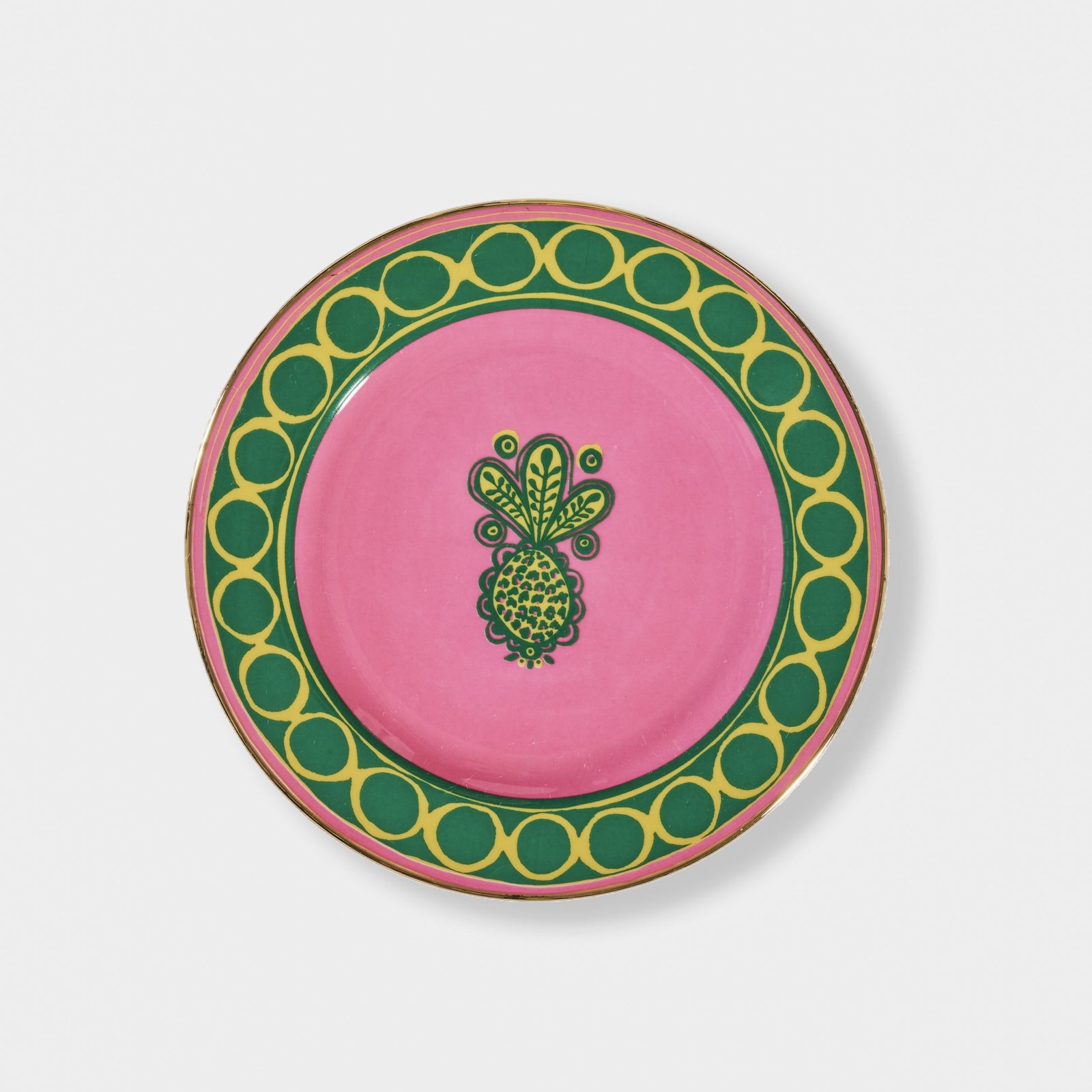 Pink Pineapple dessert plate