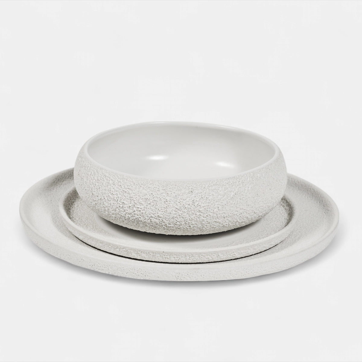 White Vulcanic Plate - Small trim - L