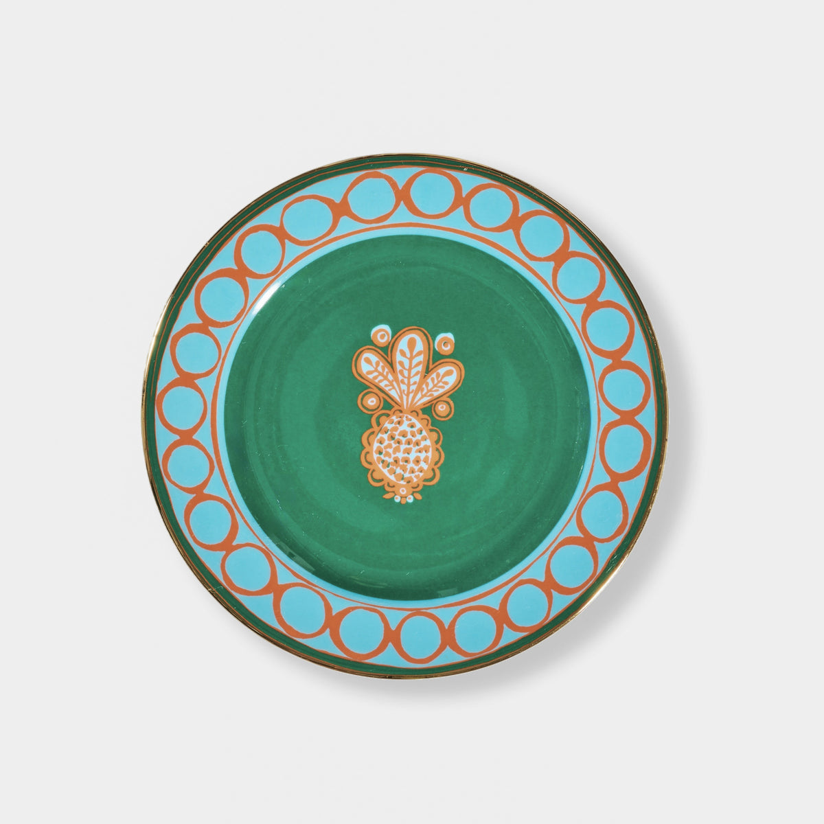 Light blue Pineapple - Dessert Plate