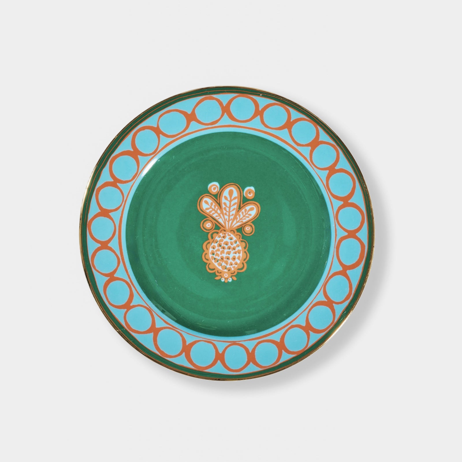 Light blue Pineapple - Dessert Plate