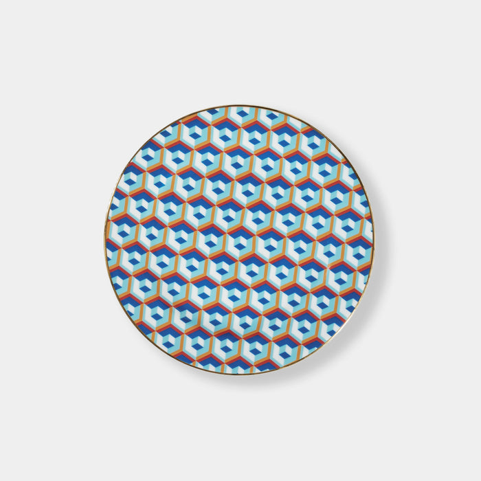 Blue Honey Comb - Dessert Plate