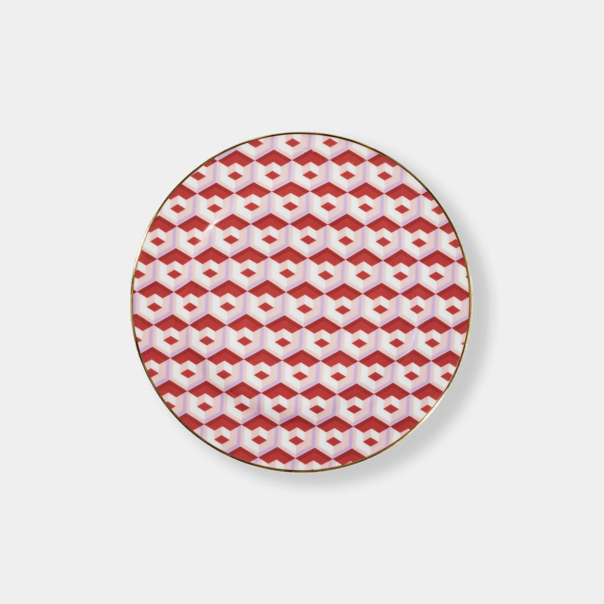 Red Honey Comb - Dessert Plate