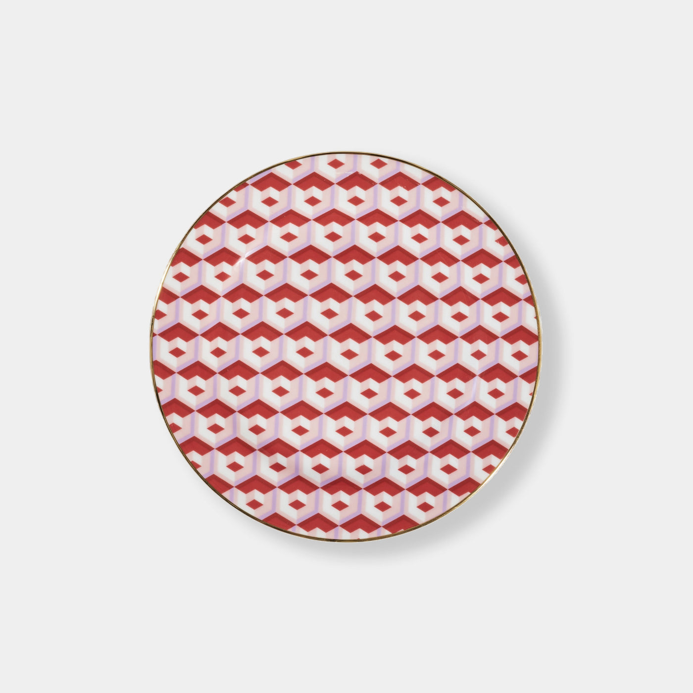 Red Honey Comb - Dessert Plate
