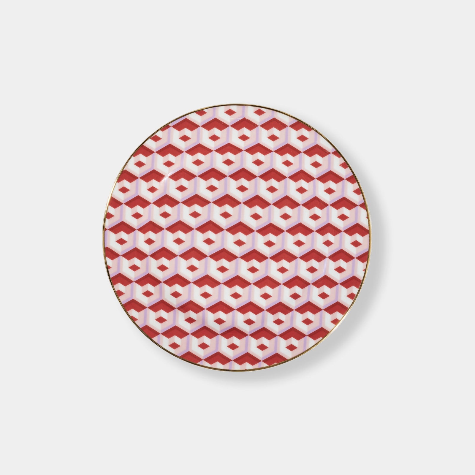 Red Honey Comb - Dessert Plate