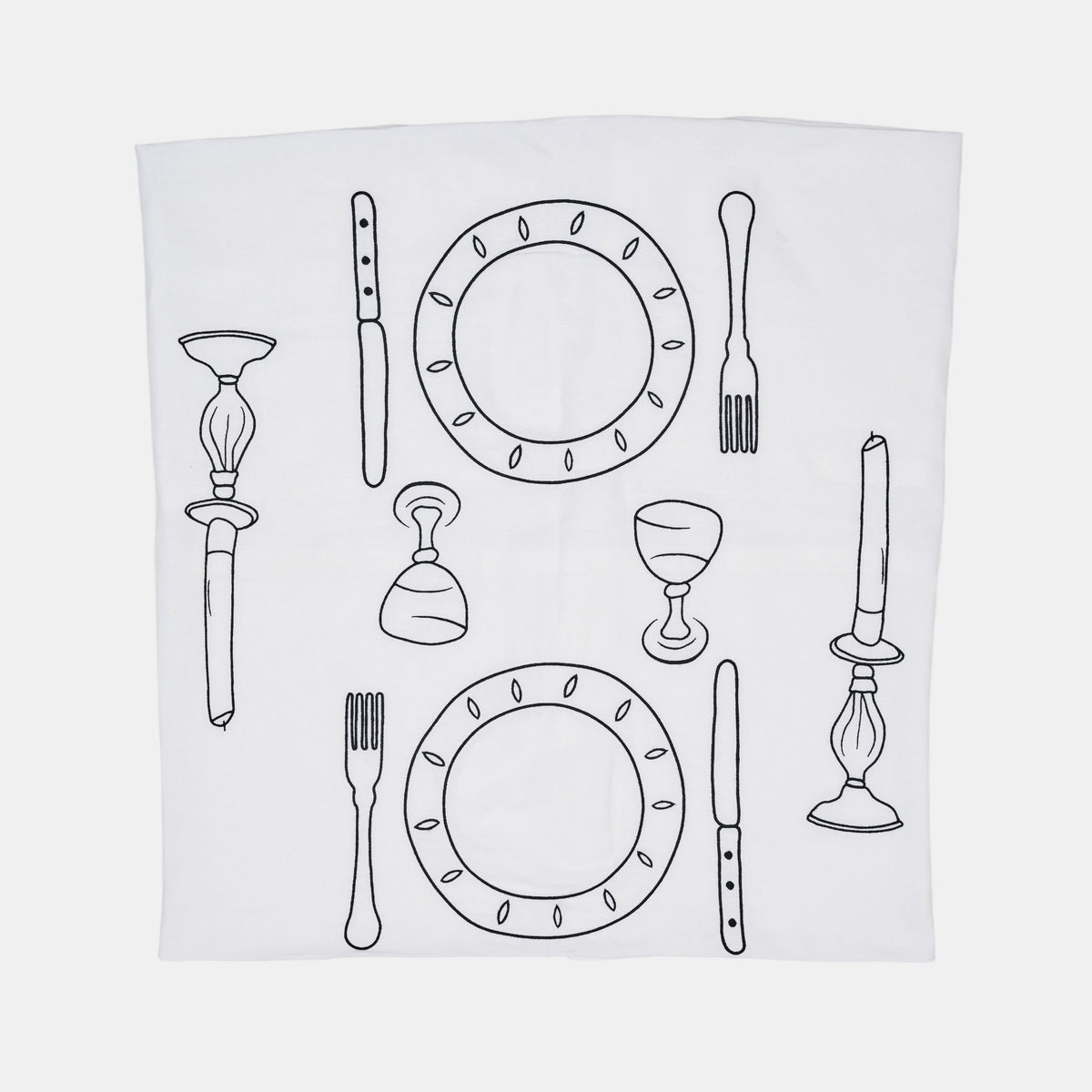 Dinner for 2! - Embroidered Tablecloth