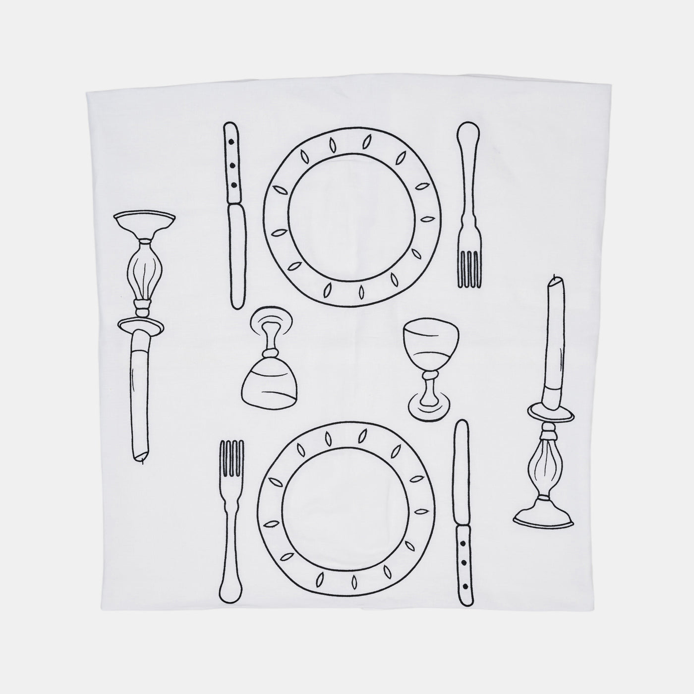Dinner for 2! - Embroidered Tablecloth