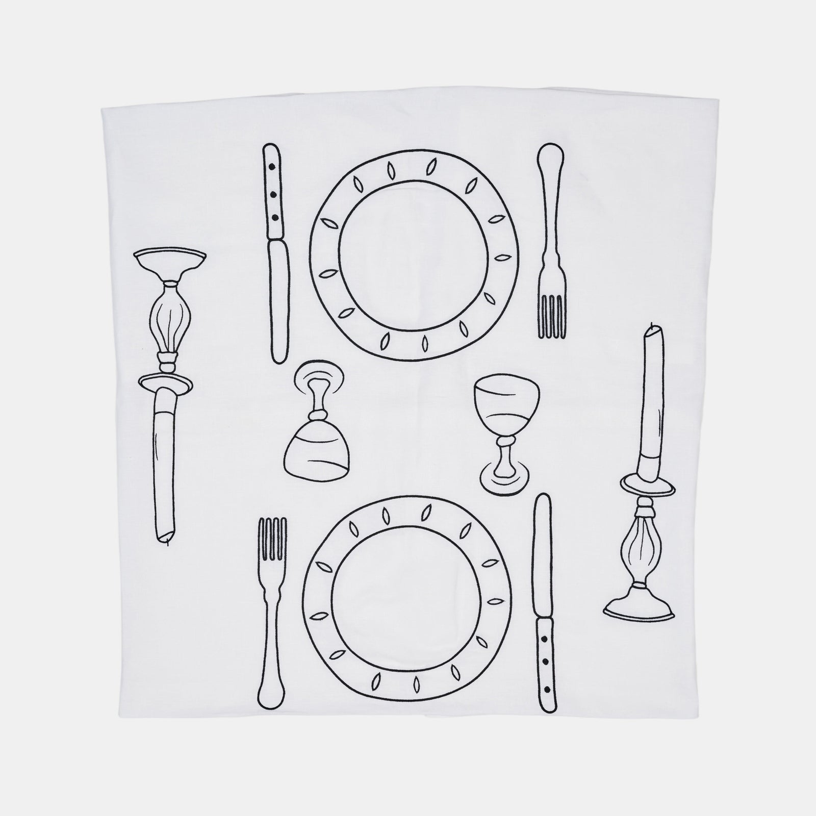 Dinner for 2! - Embroidered Tablecloth