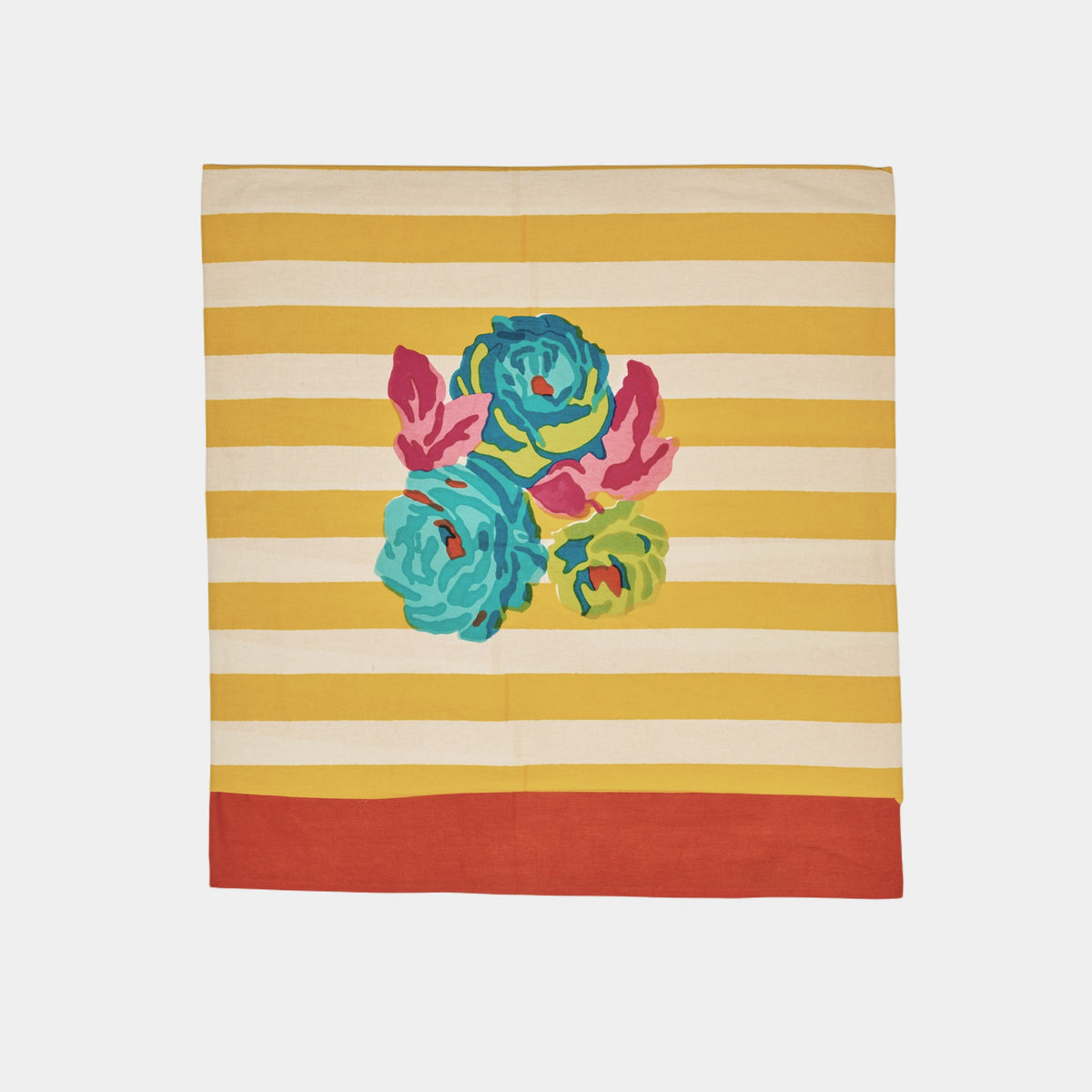Orange/Yellow Striped flowers Tablecloth