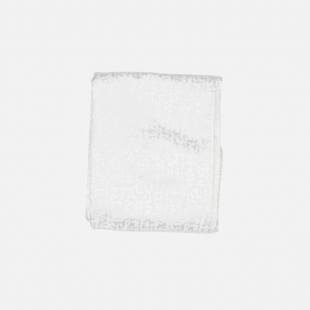 White Geometric Tablecloth Round