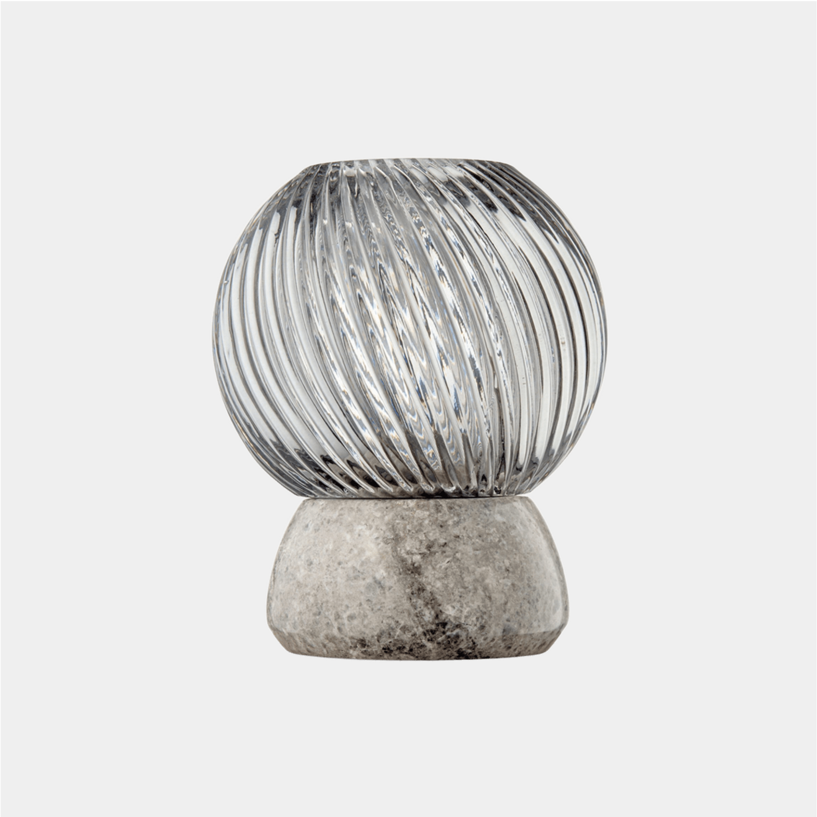 Twist of Marble Candle Holder - Silver
