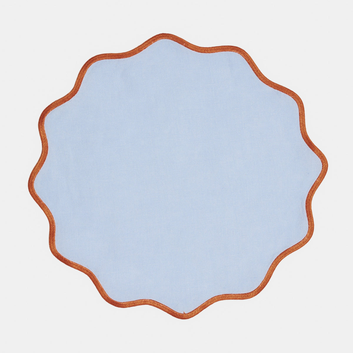 Blue/Orange Scalloped Tablecloth