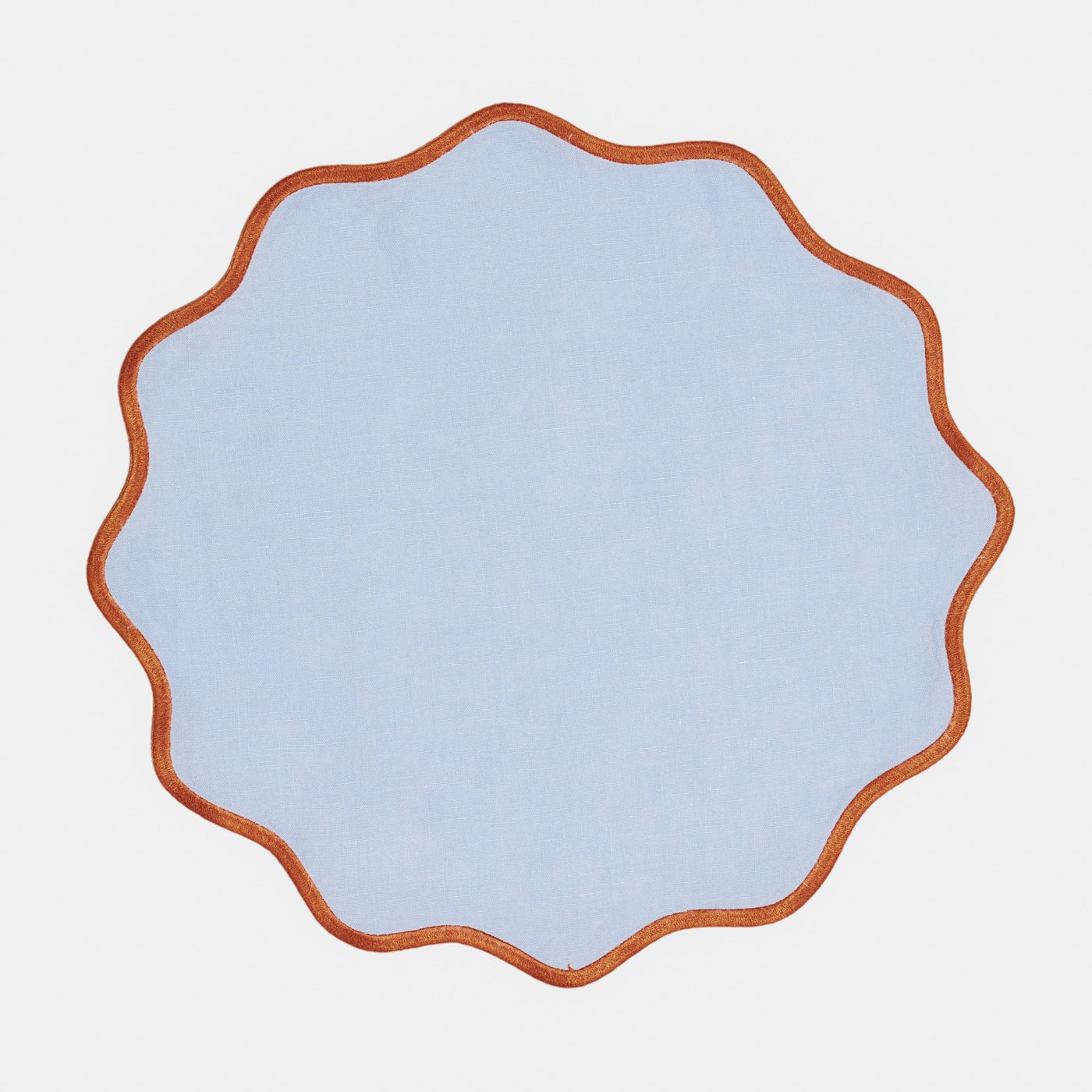 Blue/Orange Scalloped Tablecloth