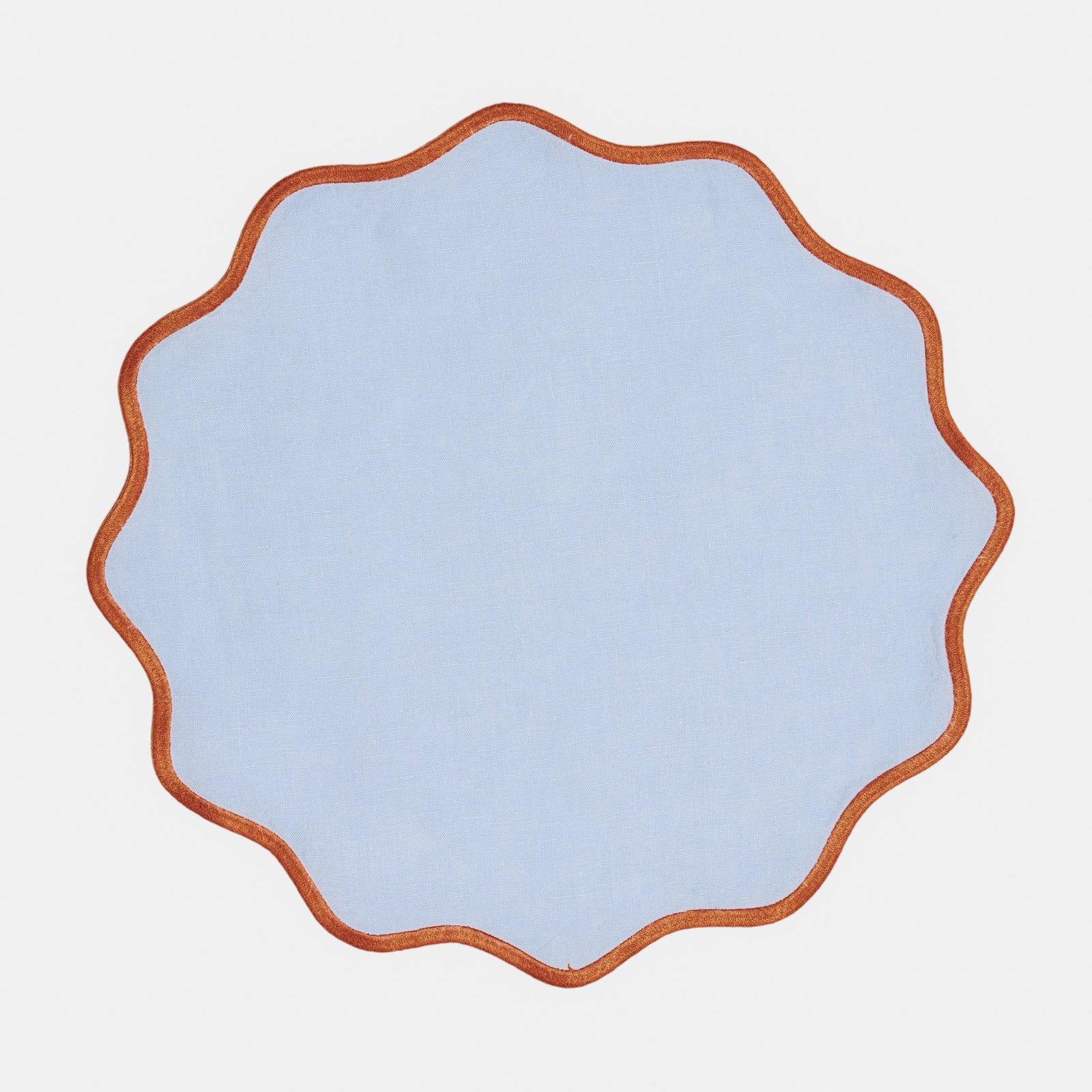 Blue/Orange Scalloped Tablecloth