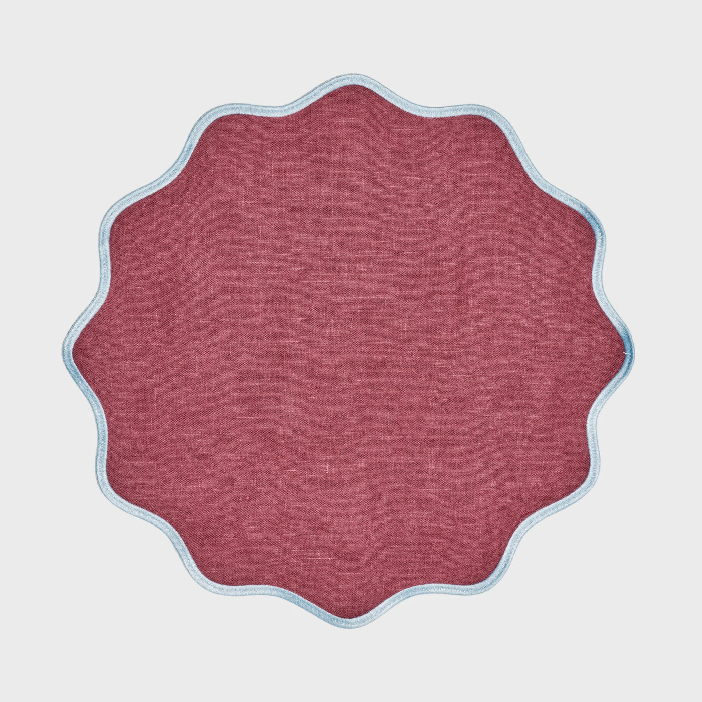 Bordeaux/ Light blue Scalloped Placemat