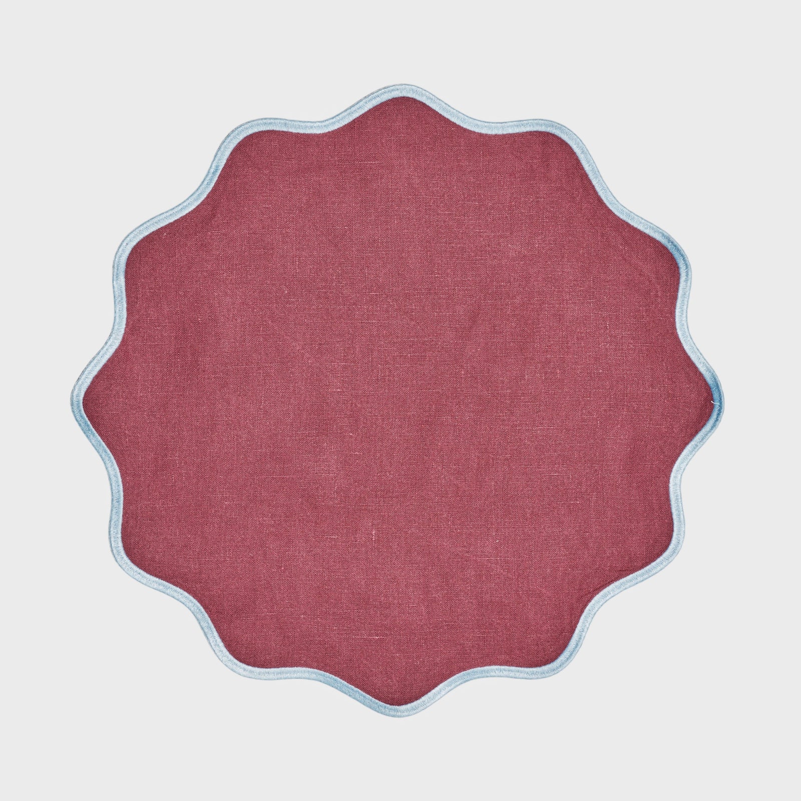 Bordeaux/ Light blue Scalloped Placemat