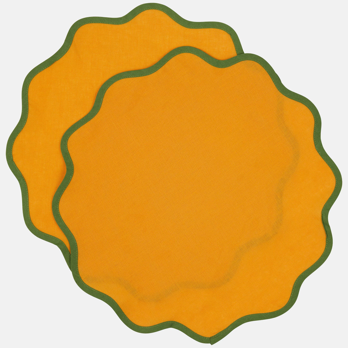 Orange/Green Scalloped Placemat - Round