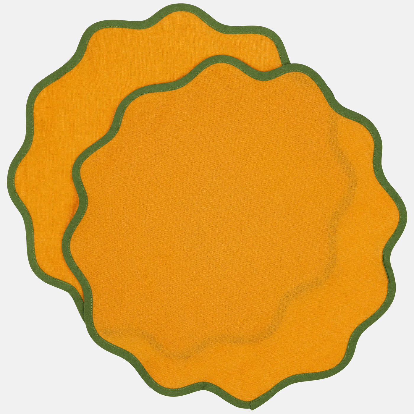Orange/Green Scalloped Placemat - Round