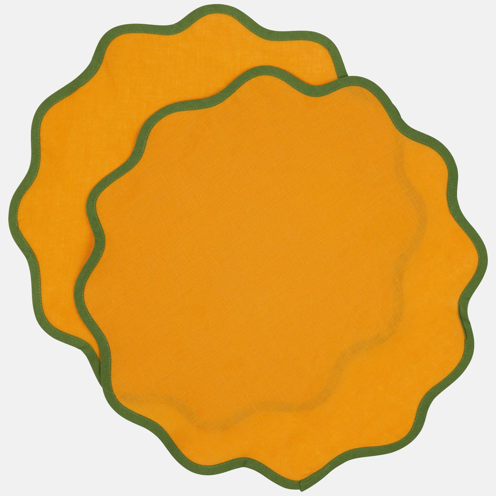 Orange/Green Scalloped Placemat - Round