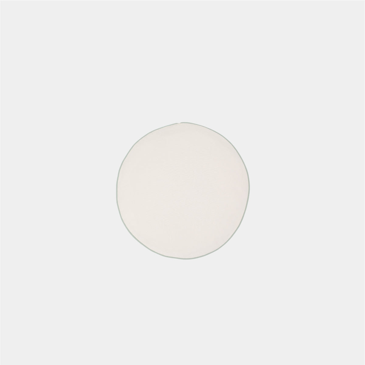 White Chair Cushion W/ Green Trim - round
