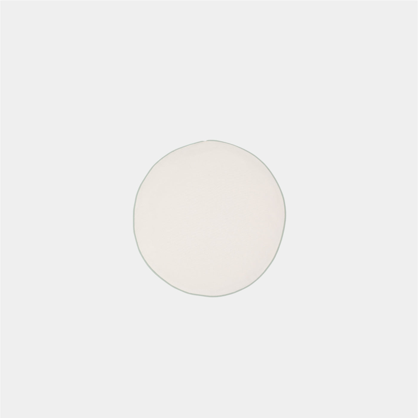 White Chair Cushion W/ Green Trim - round