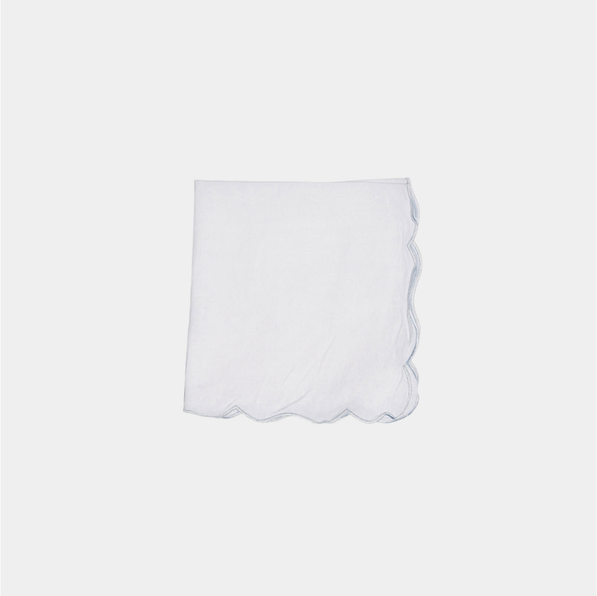 Scalloped Napkin white/blue - slim edge