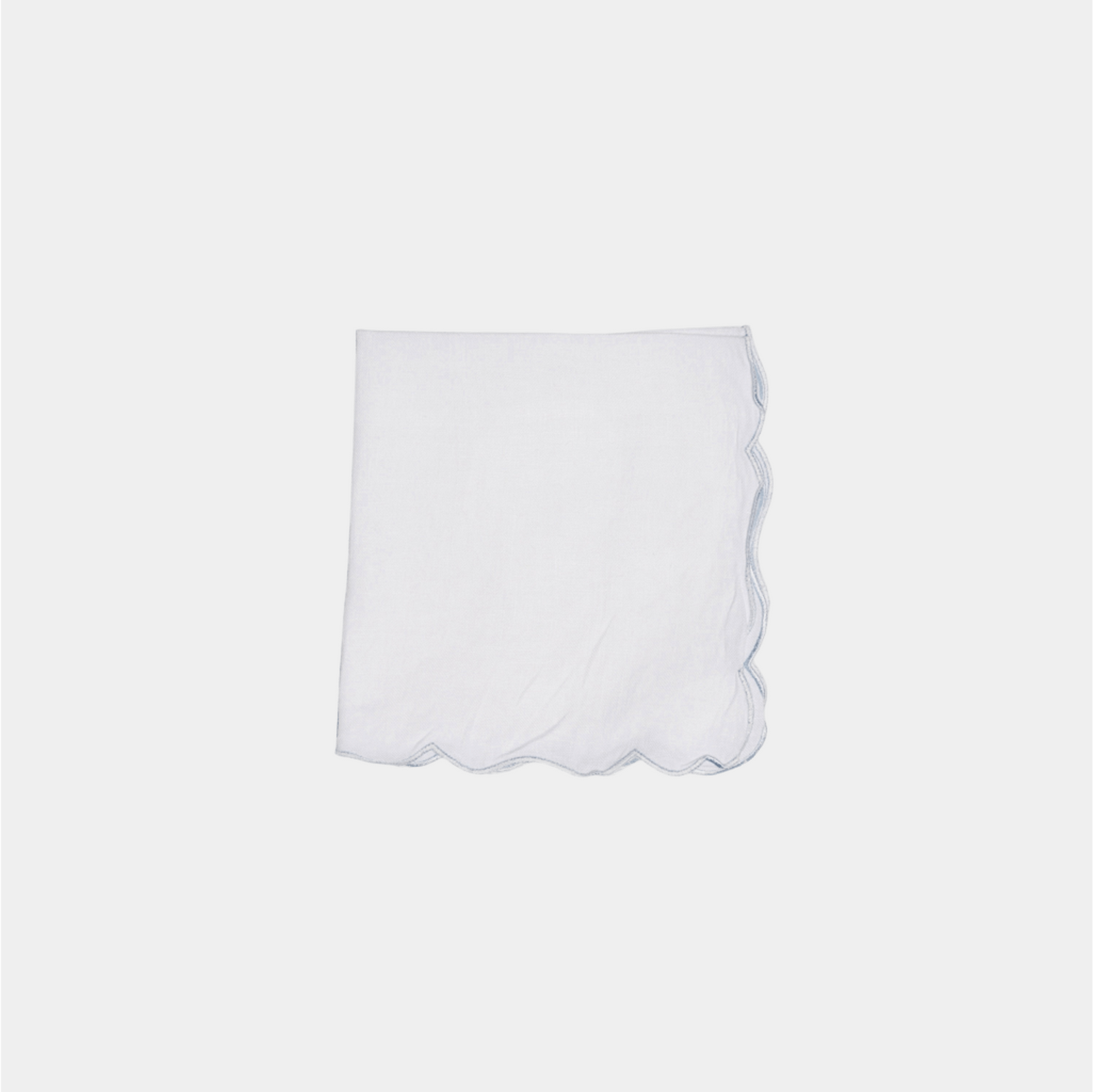 Scalloped Napkin white/blue - slim edge