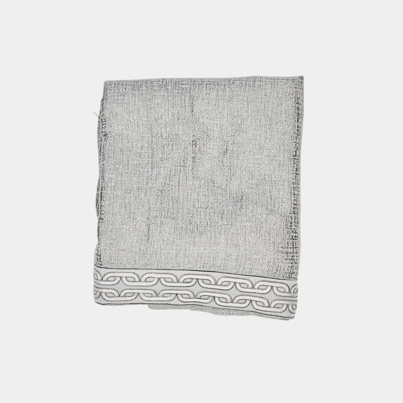 Gray Linen Border Runner