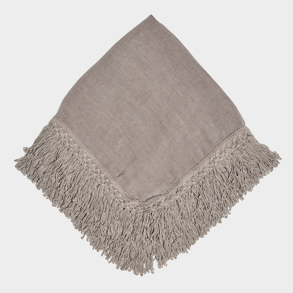 Charcoal Grey Fringed Napkin