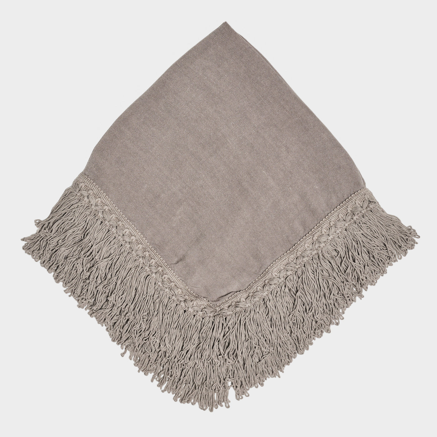 Charcoal Grey Fringed Napkin