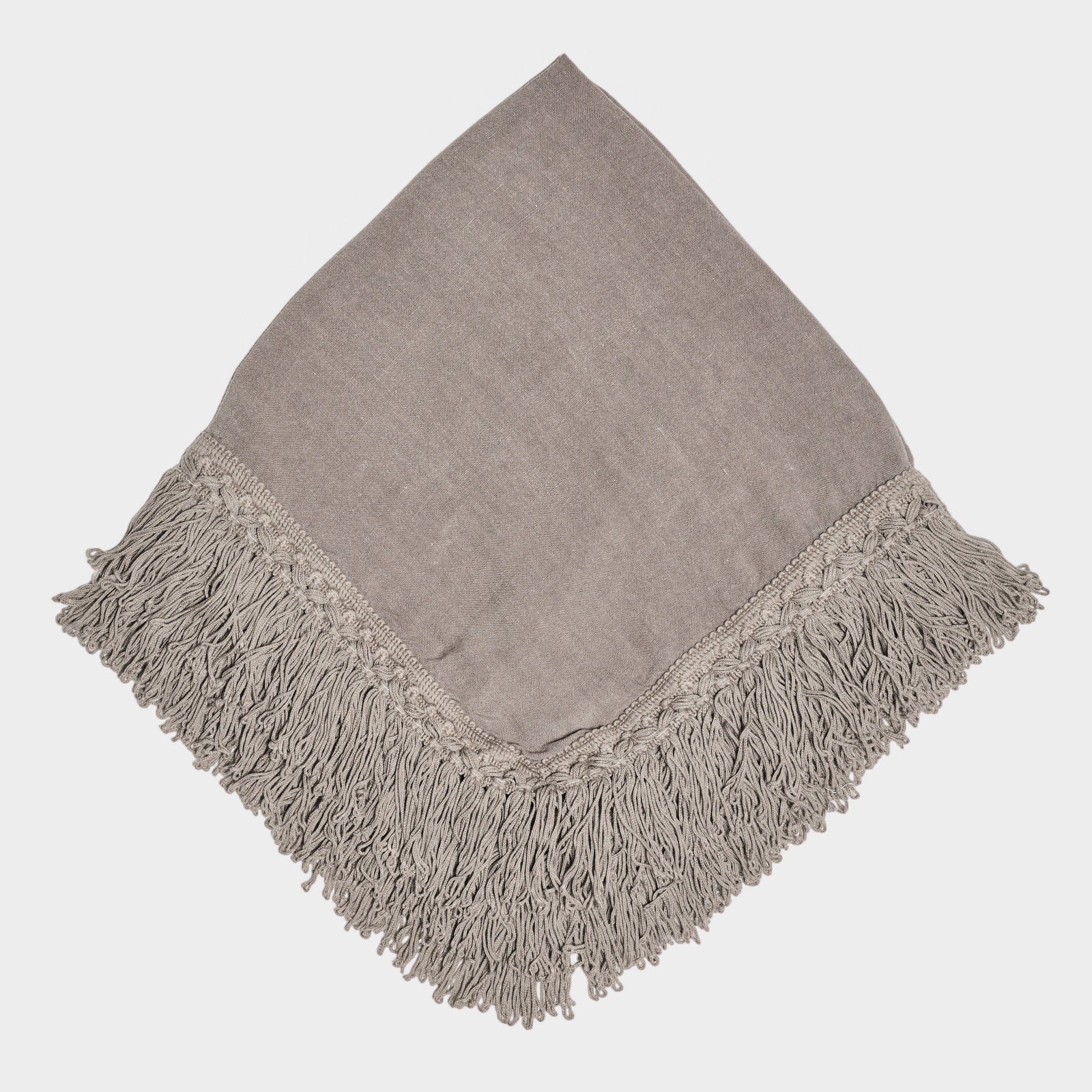 Charcoal Grey Fringed Napkin