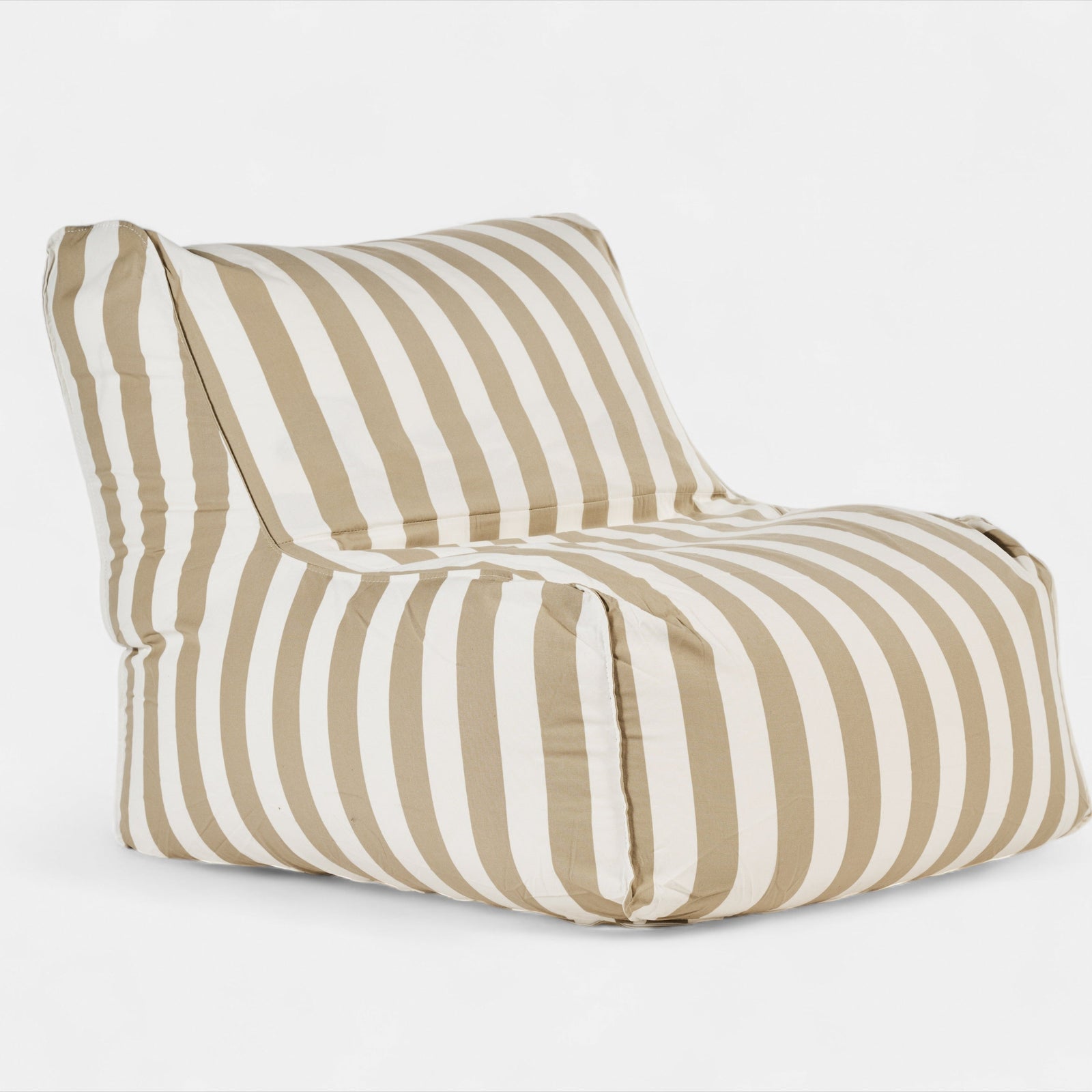 Beige Striped Bean Bags