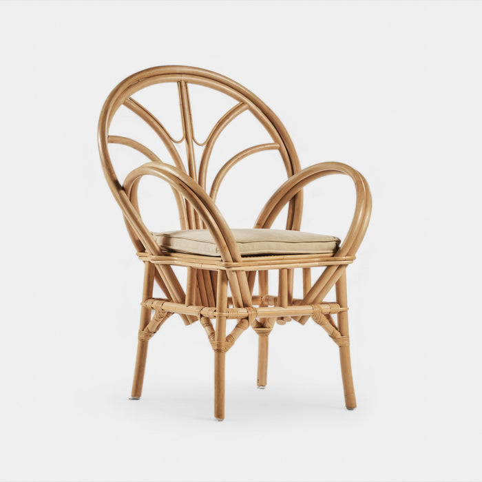 Rattan Armchair S w/ Beige Cushion