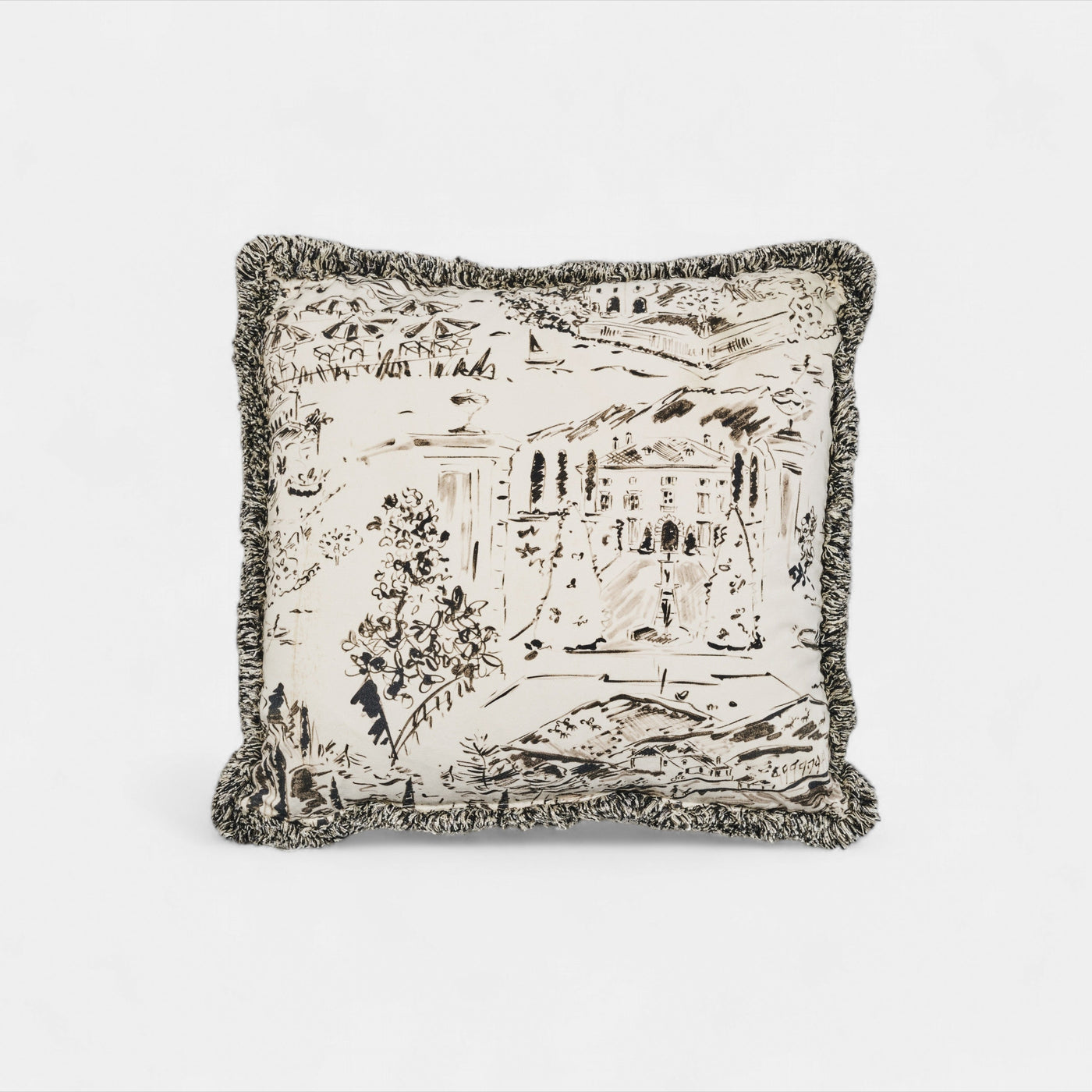 Como Cushion Black - Fringe