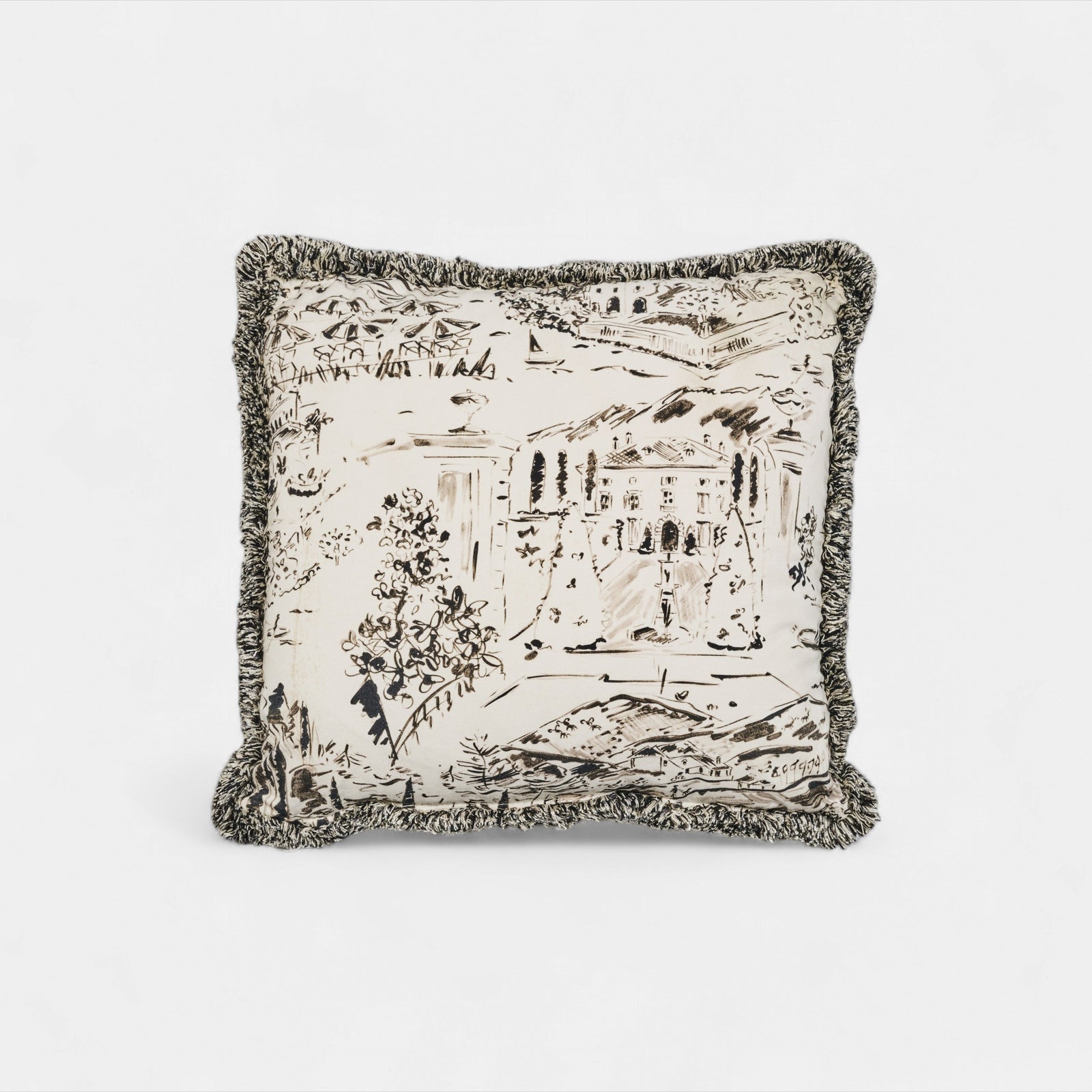 Como Cushion Black - Fringe