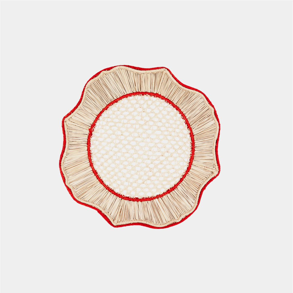 Rattan Placemat Red Details