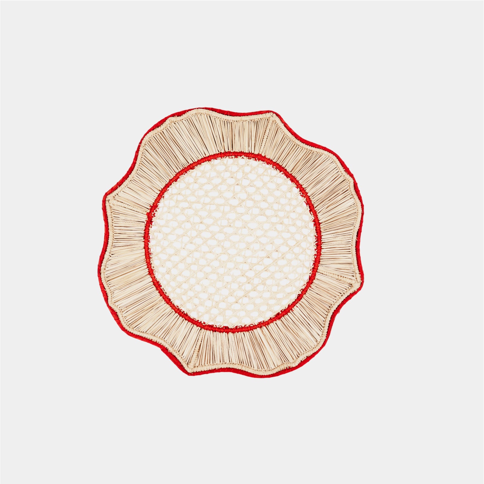 Rattan Placemat Red Details