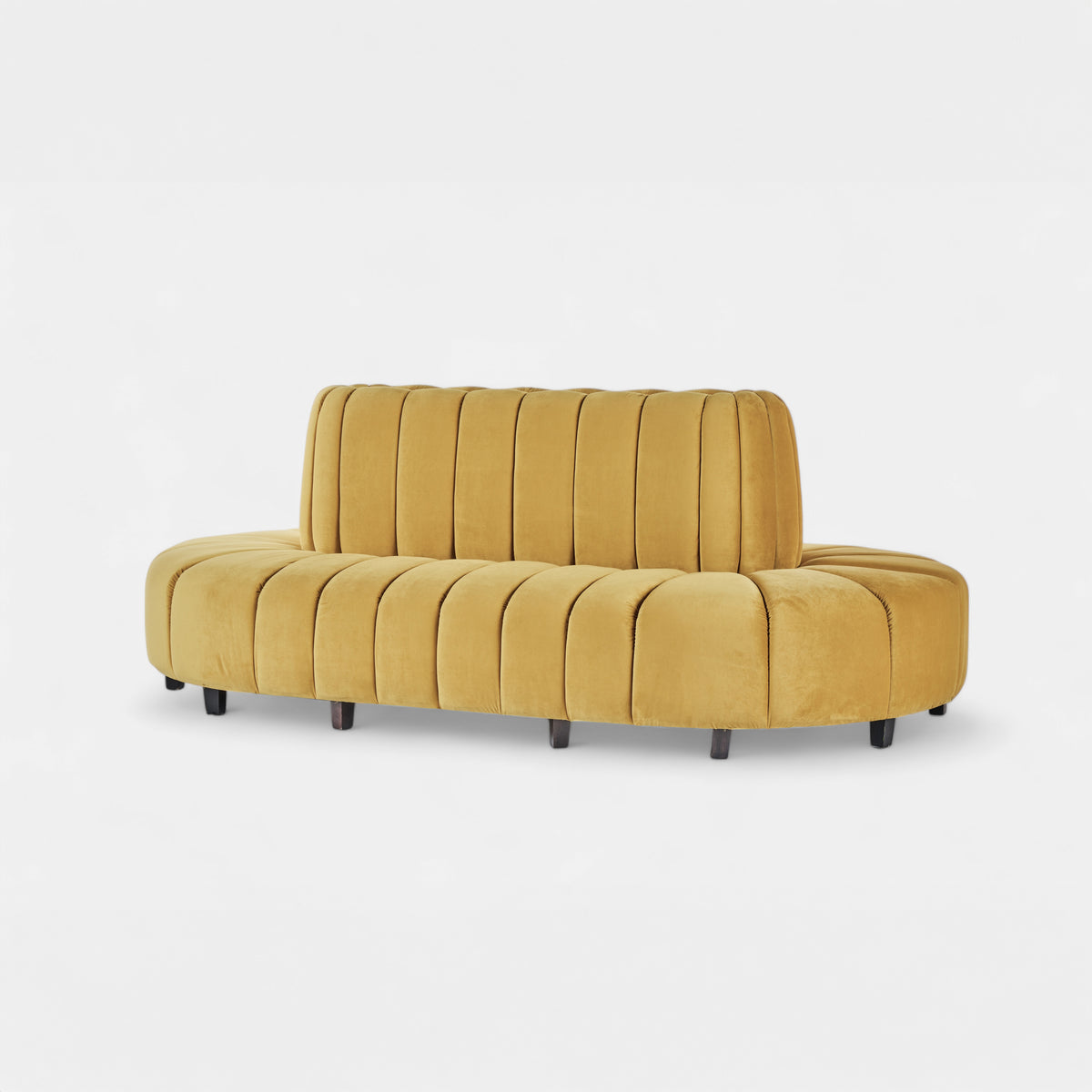 Round Mustard Velvet Sofa