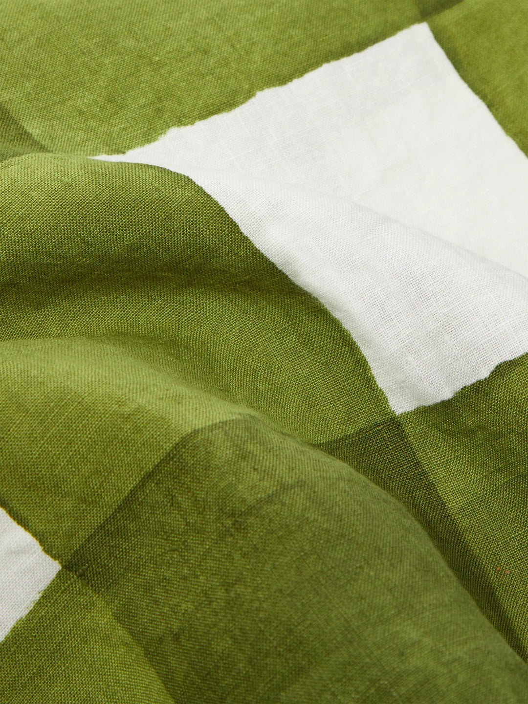 Checkered White/Green Linen