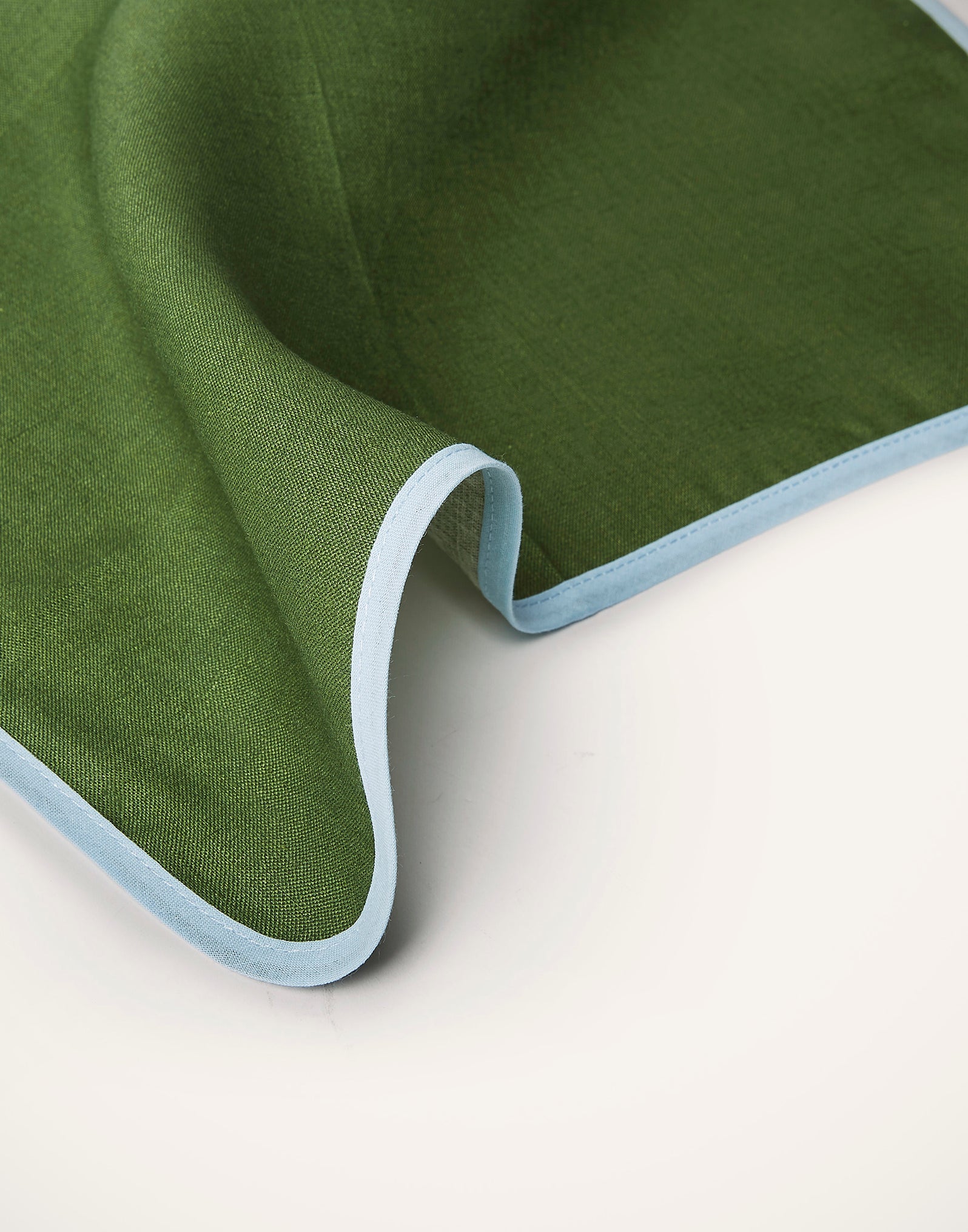 Green Napkin W/blue Border