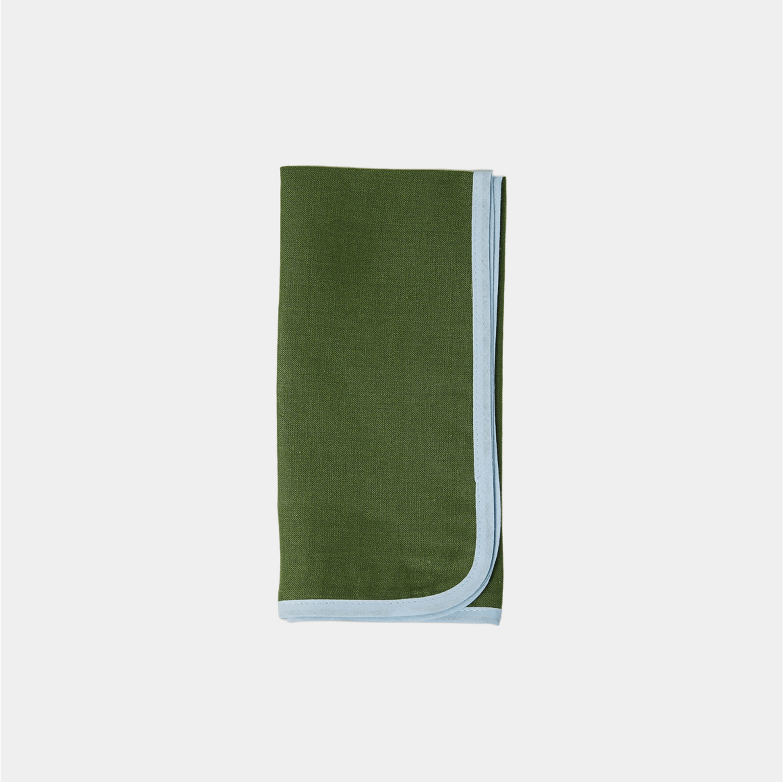 Green Napkin W/blue Border
