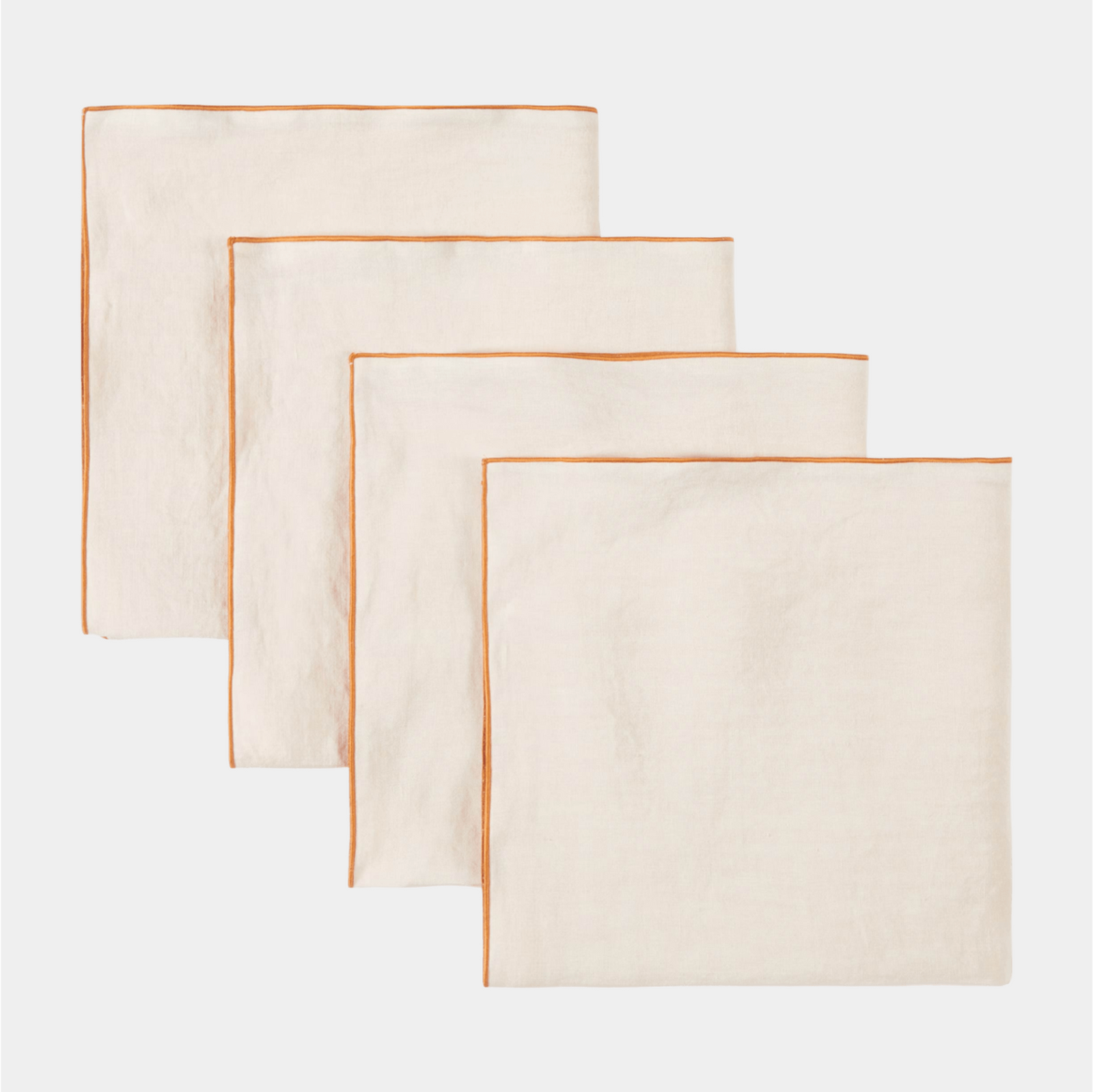 White Napkin w/ Gold Rolled Hem
