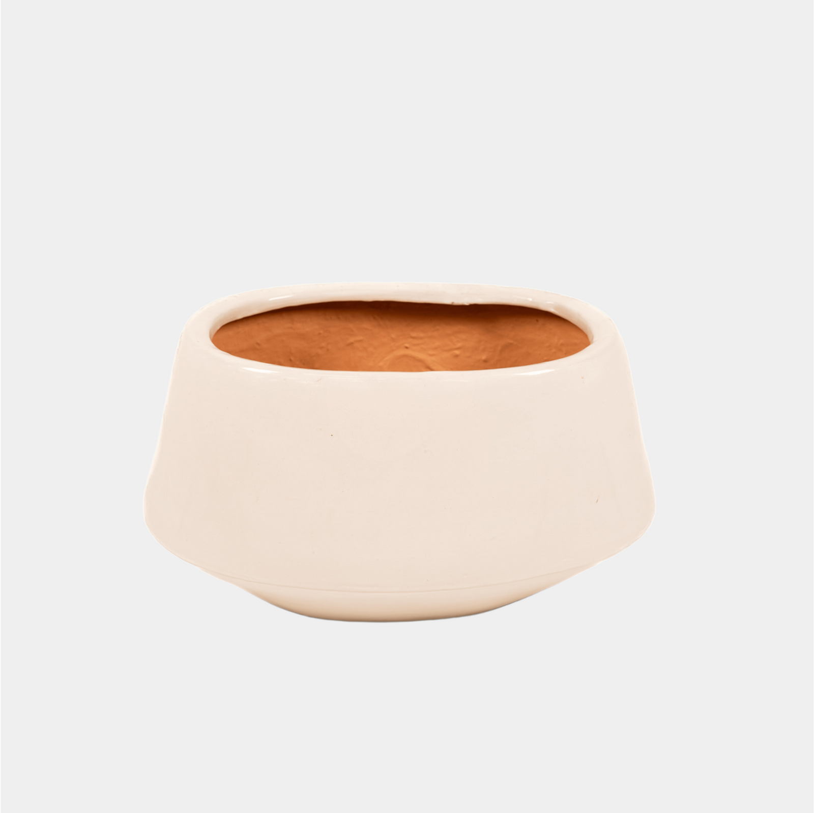 White Oval Terracotta Vase