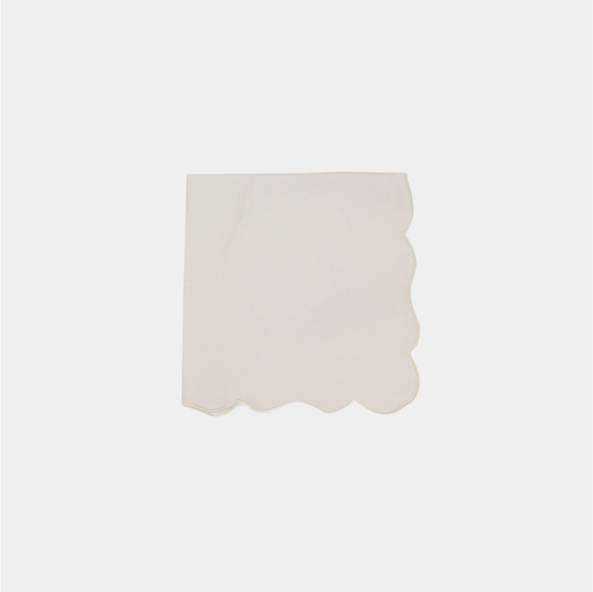 Scalloped Napkin White/White - slim edge