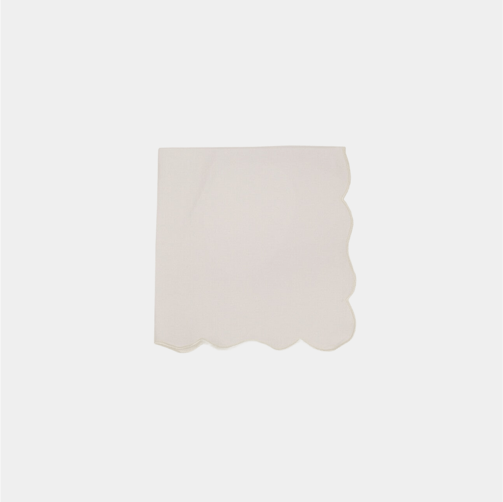 Scalloped Napkin White/White - slim edge
