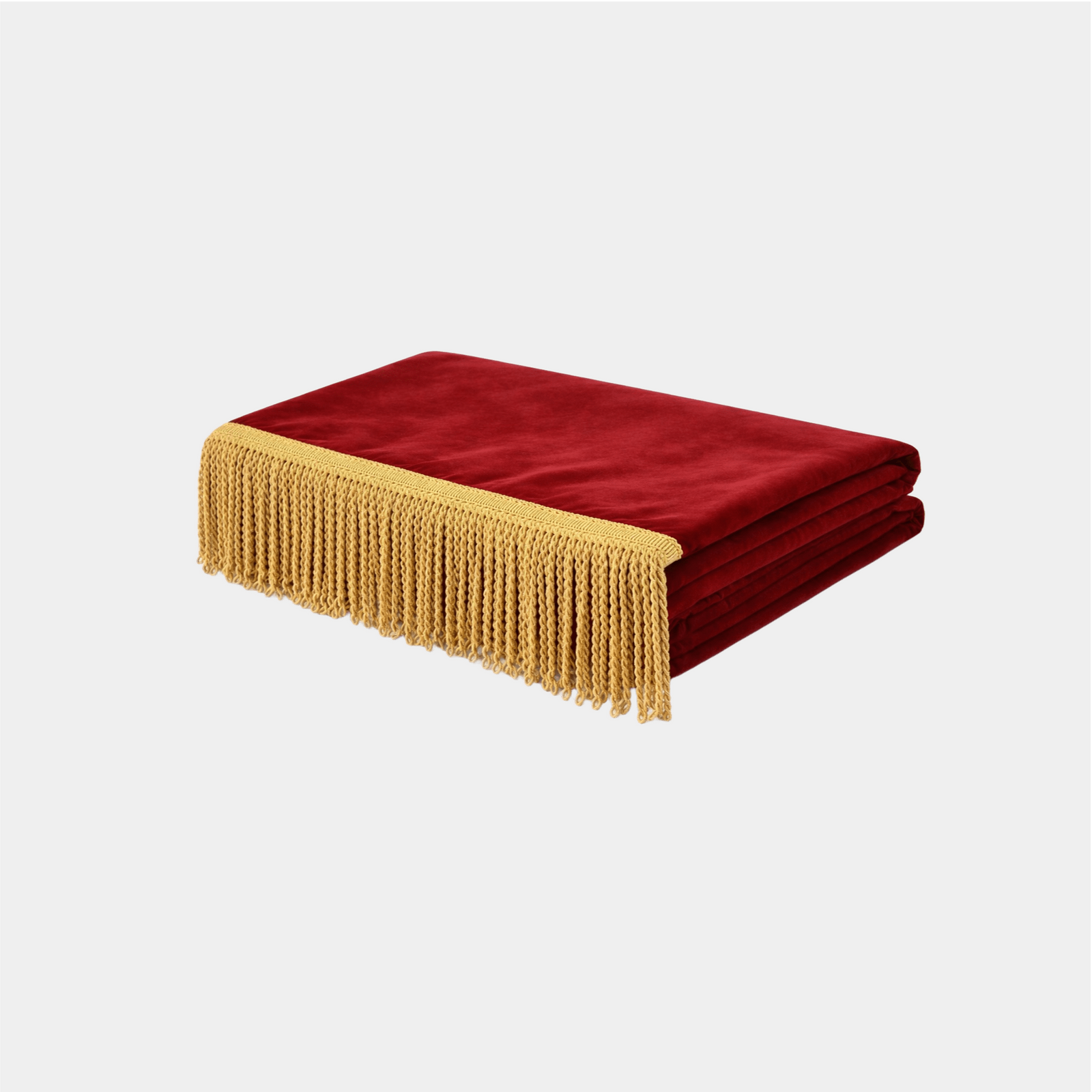 Red Velvet Tablecloth w/ Gold Tassle