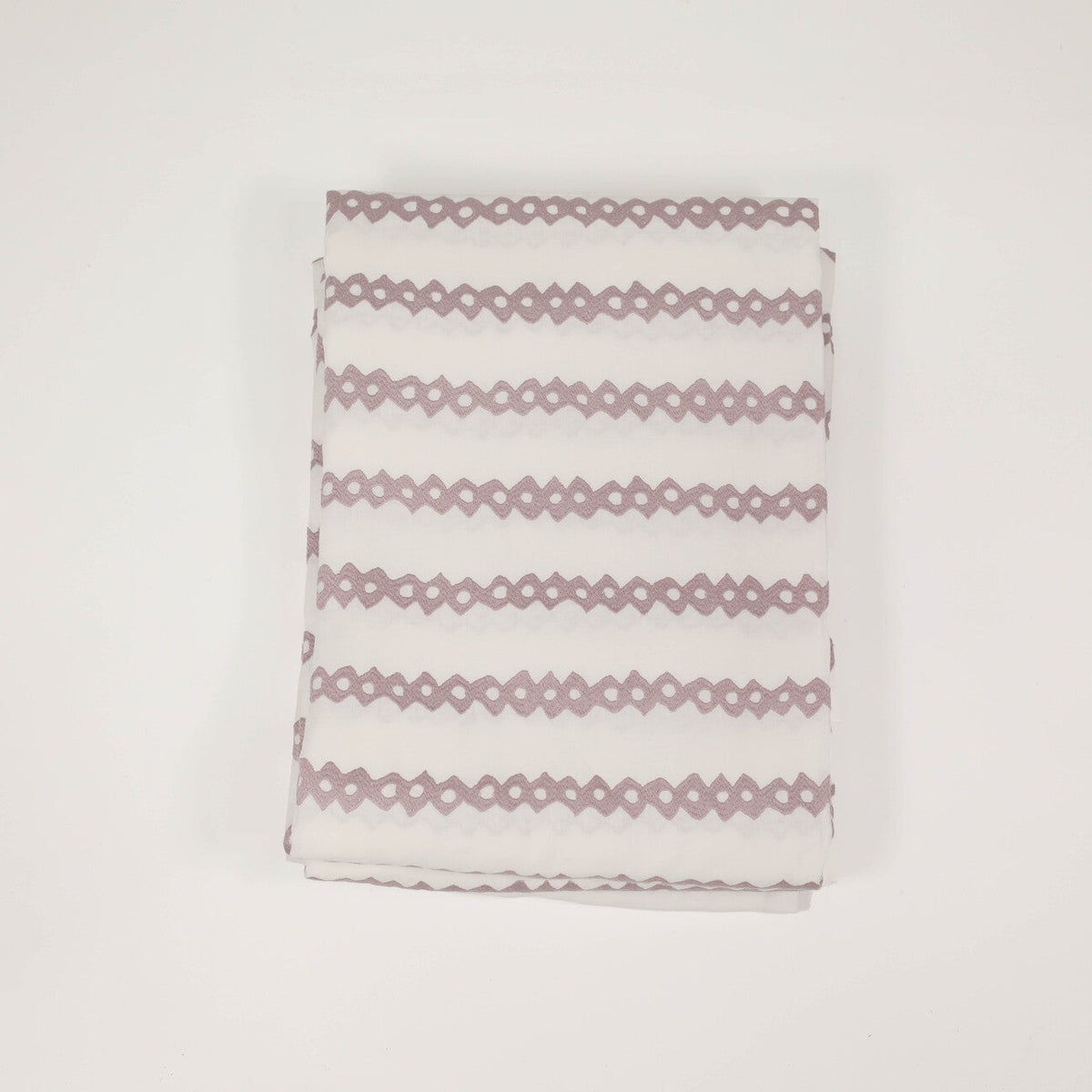 White Tablecloth w/ Purple borders